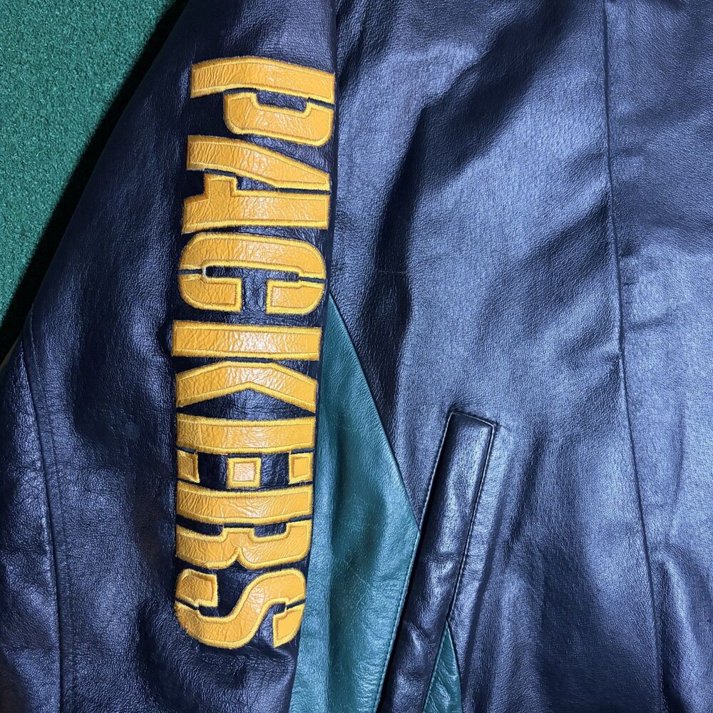 Vintage G-III Carl Banks Green Bay Packers Leather Jacket NFL XL 100% Leather - Picture 7 of 7